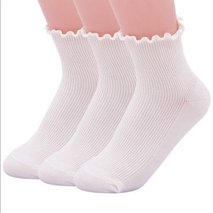 White frilled ankle socks with black frills!
